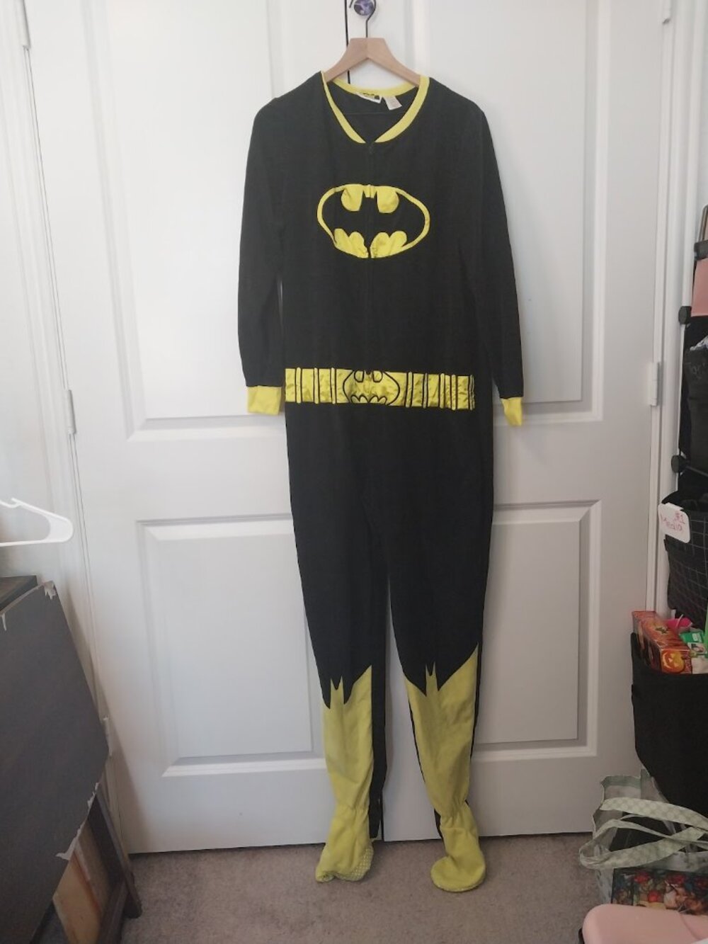 Batgirl Footed Pajamas with Yellow Cape